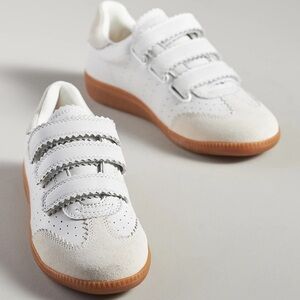 Anthropologie silent D Velcro Sneakers White Shoes 8.5 Fit Cute!!